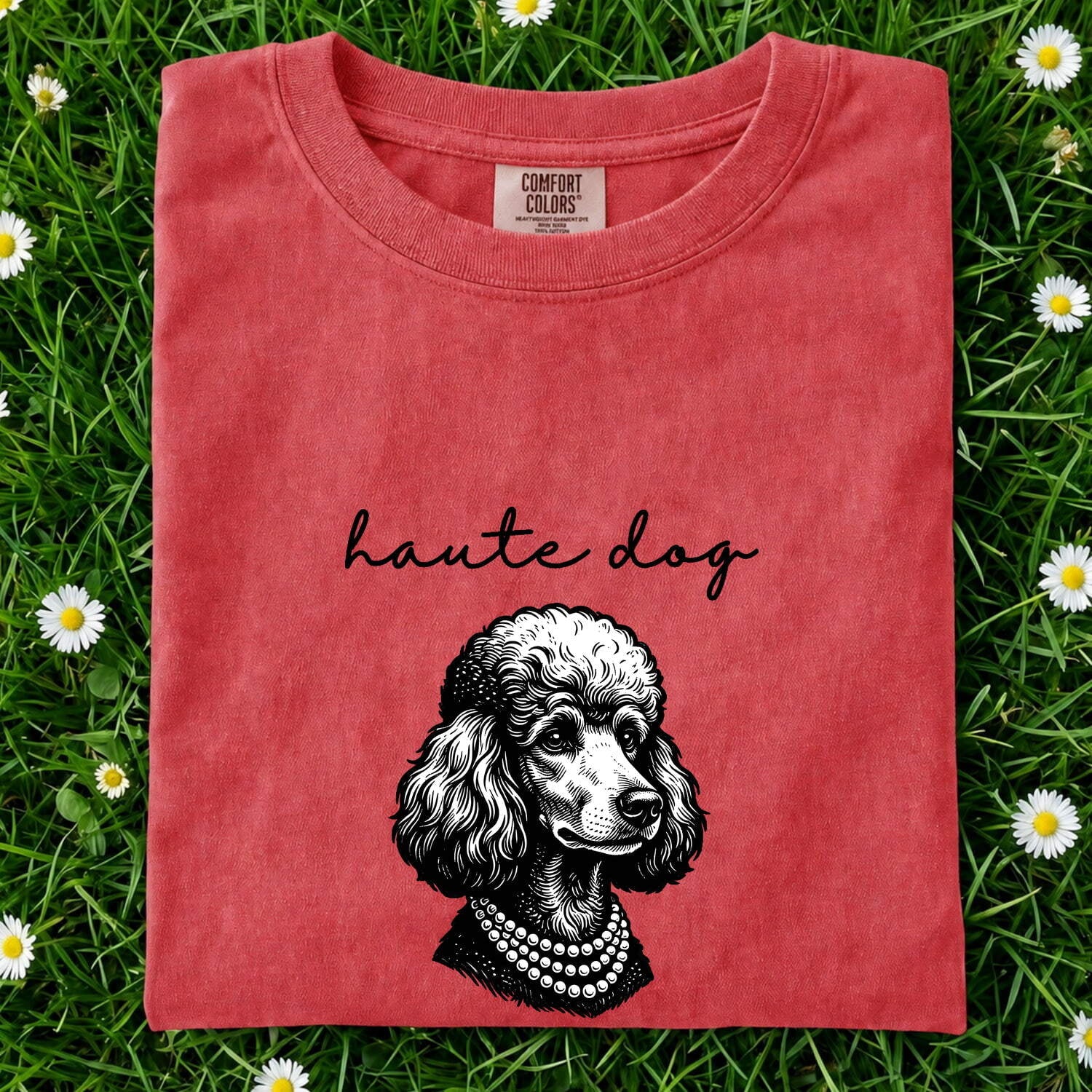 Toy Poodle Shirt for Women – Old School Line Art Pearl Strand Dog Graphic Tee