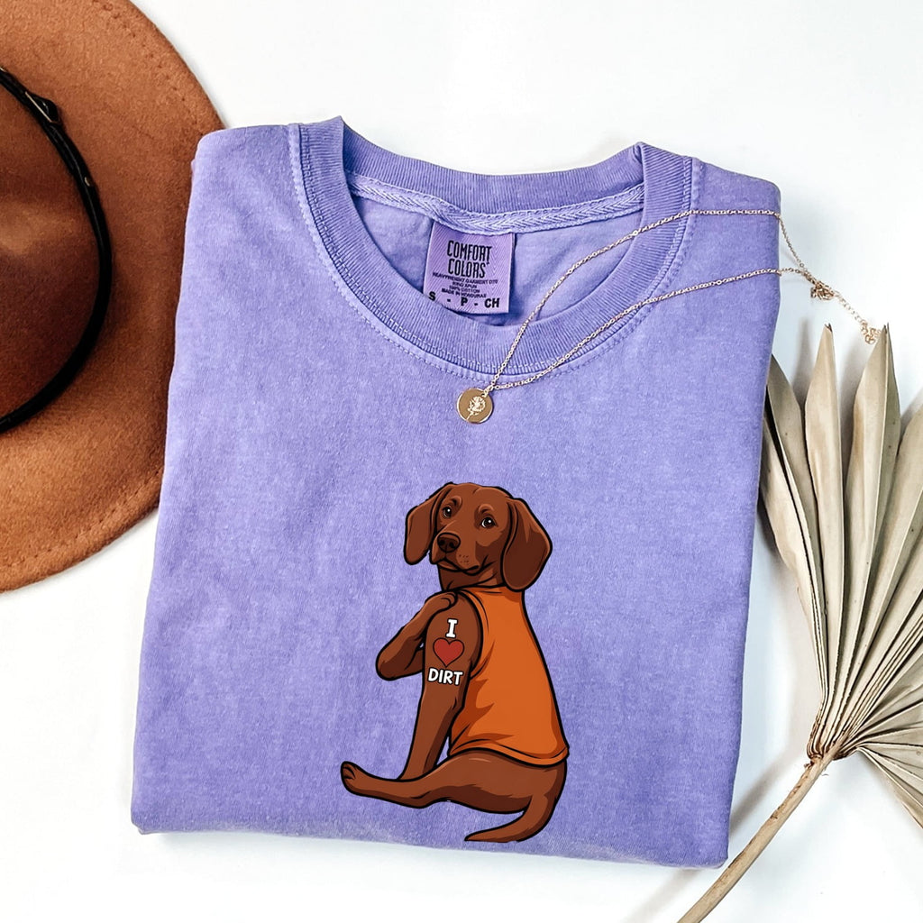 Dog Shirt for Women – Classic Wildlife Illustration Heart Shape Canine Graphic Tee
