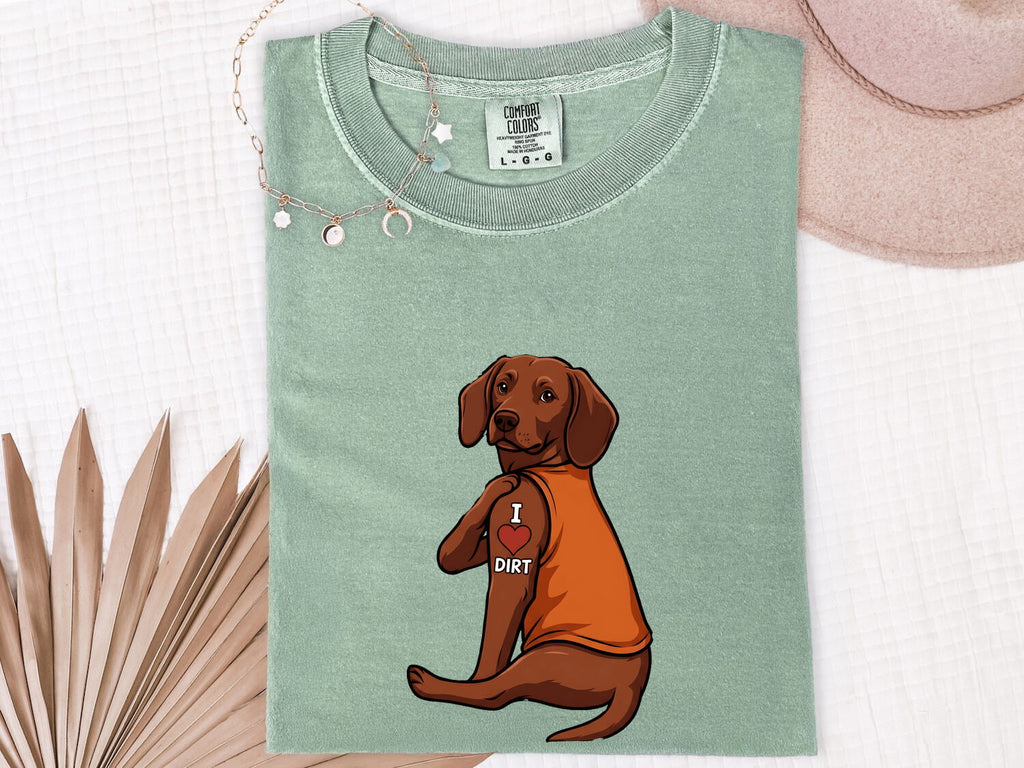 Dog Shirt for Women – Classic Wildlife Illustration Heart Shape Canine Graphic Tee