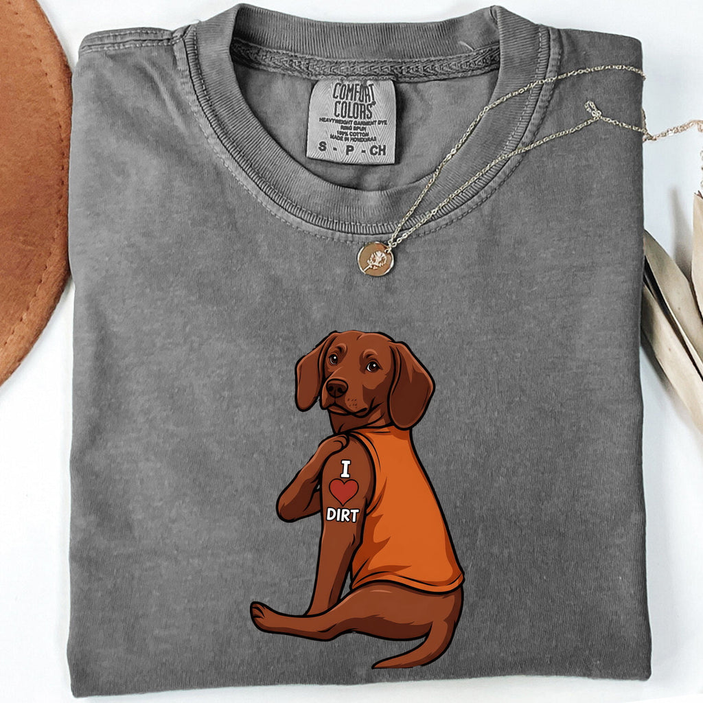 Dog Shirt for Women – Classic Wildlife Illustration Heart Shape Canine Graphic Tee
