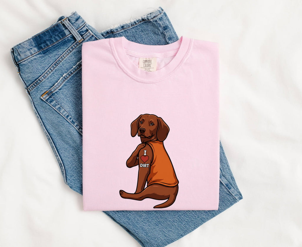 Dog Shirt for Women – Classic Wildlife Illustration Heart Shape Canine Graphic Tee