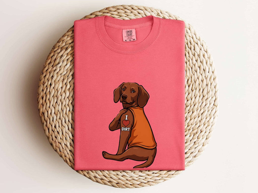 Dog Shirt for Women – Classic Wildlife Illustration Heart Shape Canine Graphic Tee