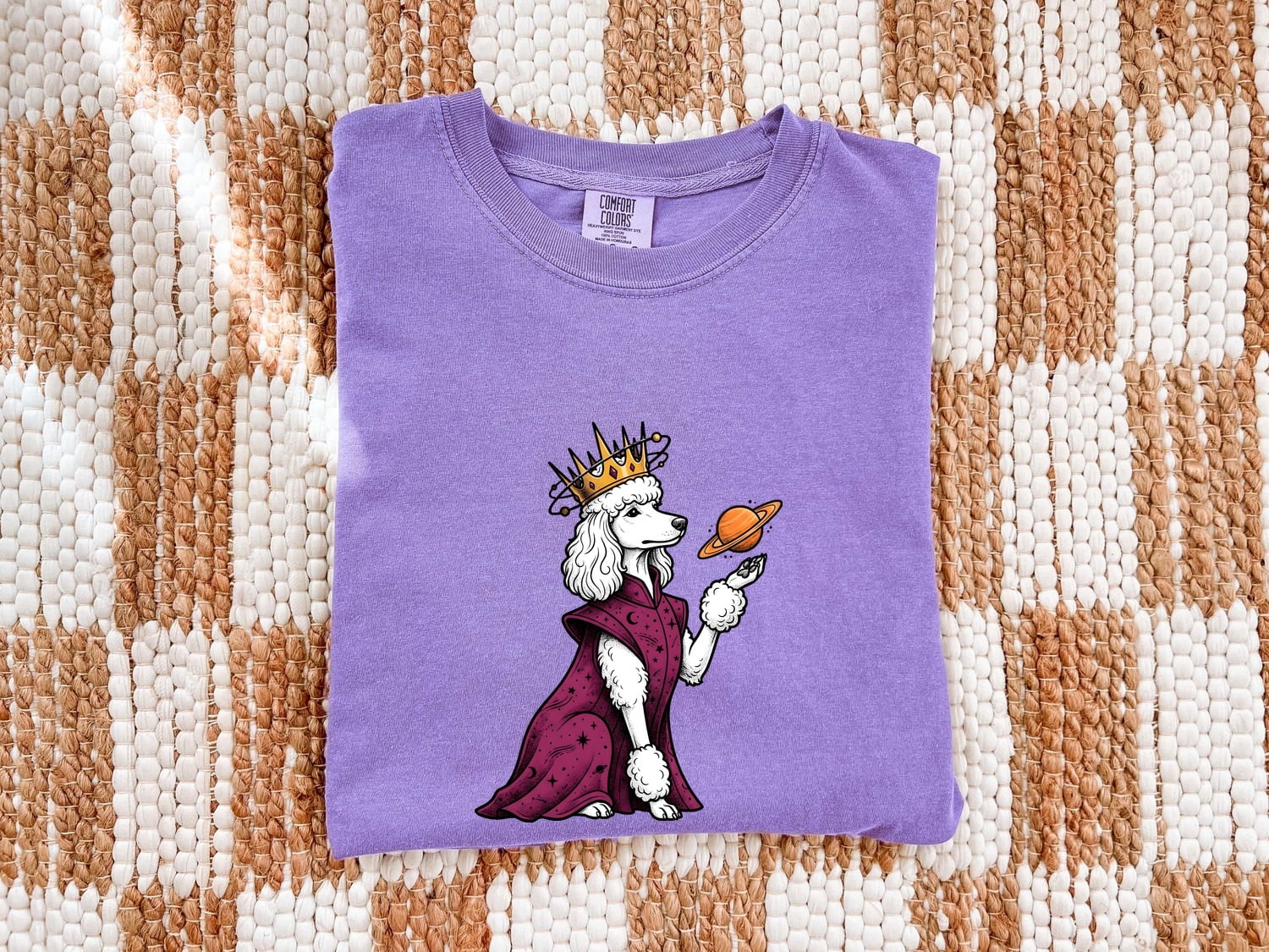 Poodle Shirt for Women – Fairy Tale Zodiac Crown Astrology Dog Graphic Tee