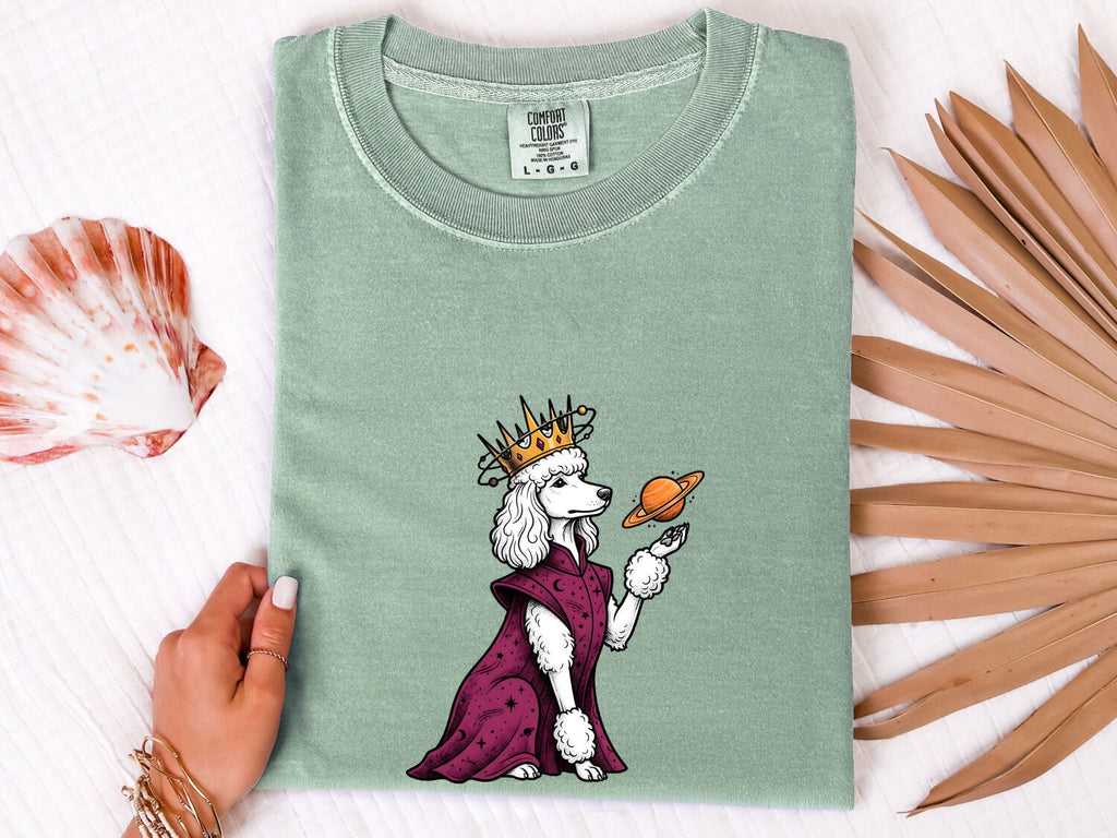 Poodle Shirt for Women – Fairy Tale Zodiac Crown Astrology Dog Graphic Tee