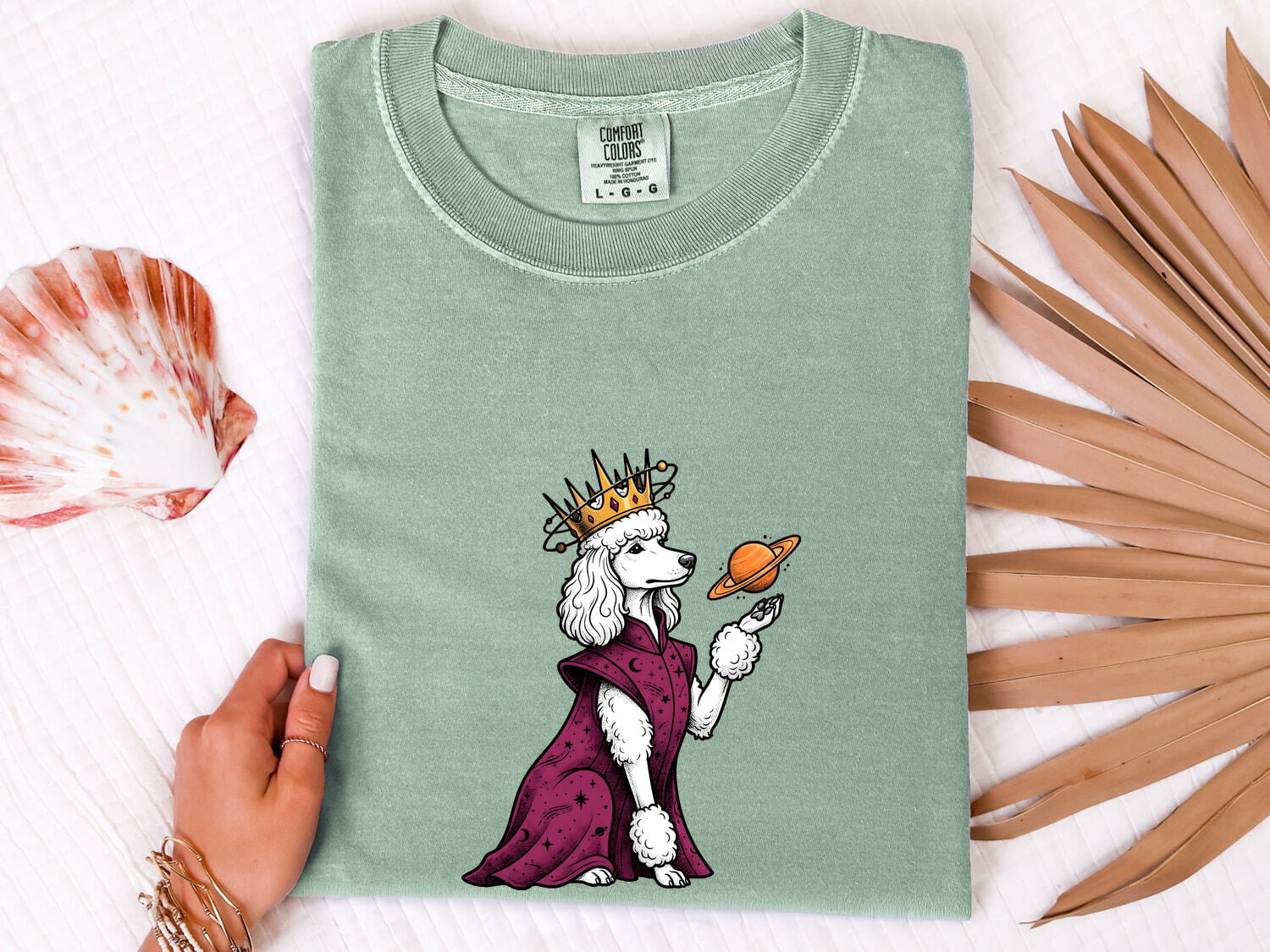 Poodle Shirt for Women – Fairy Tale Zodiac Crown Astrology Dog Graphic Tee