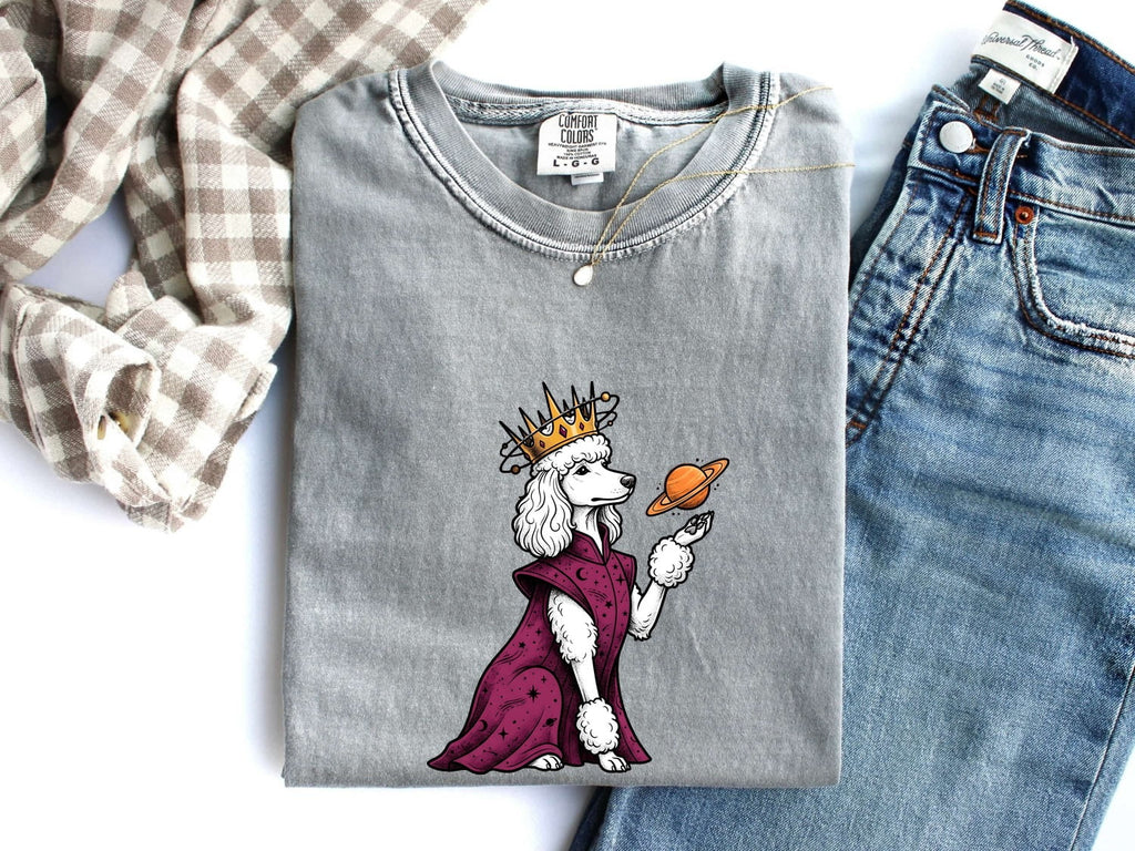 Poodle Shirt for Women – Fairy Tale Zodiac Crown Astrology Dog Graphic Tee