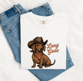 Dachshund Cowboy Shirt for Women – Vintage Western Hand Drawn Bandana Wiener Dog Graphic Tee