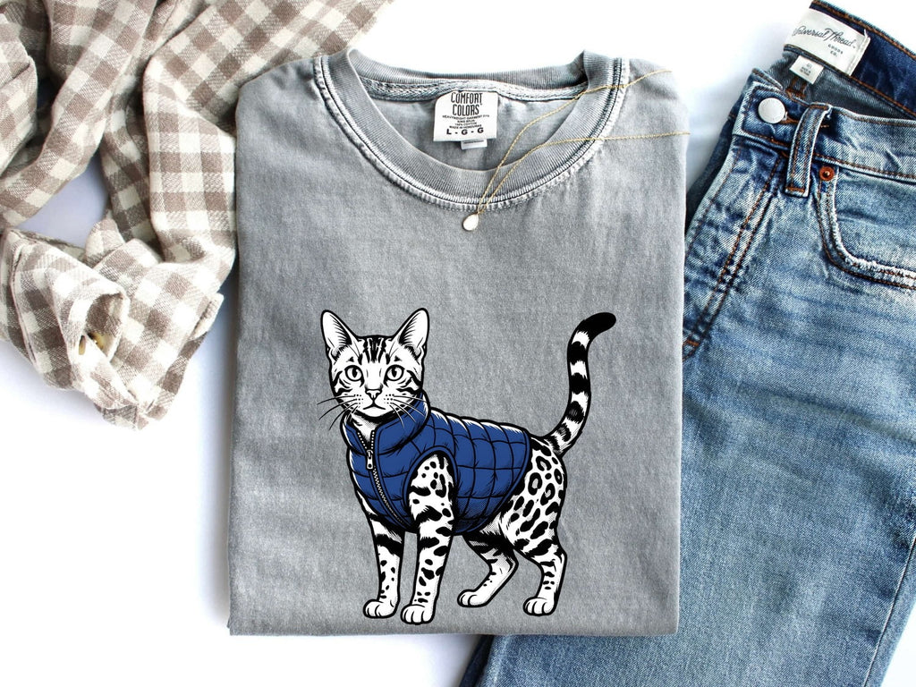 Bengal Cat Shirt for Women – Pop Art Hand Drawn Insulated Vest Feline Graphic Tee