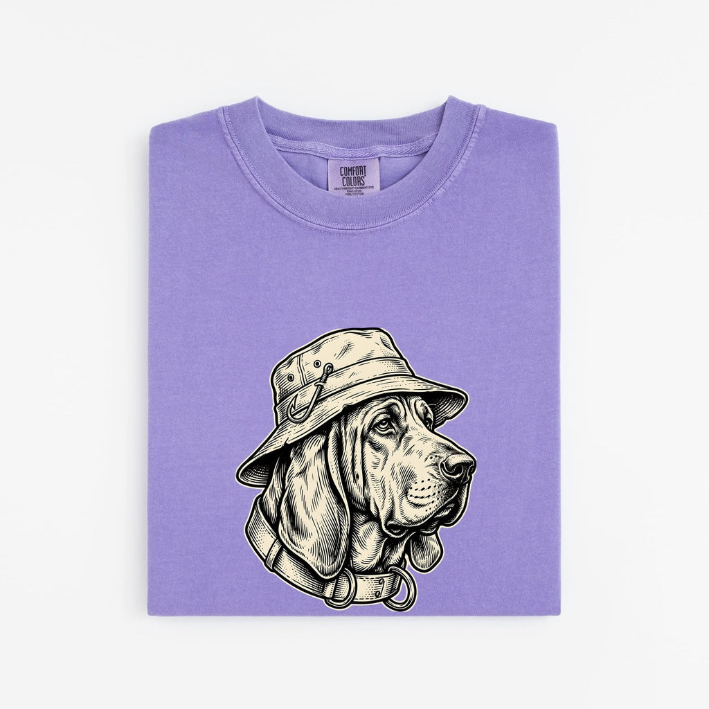 Hound Dog Shirt for Women – Vintage Hand Drawn Fishing Bucket Hat Angler Graphic Tee