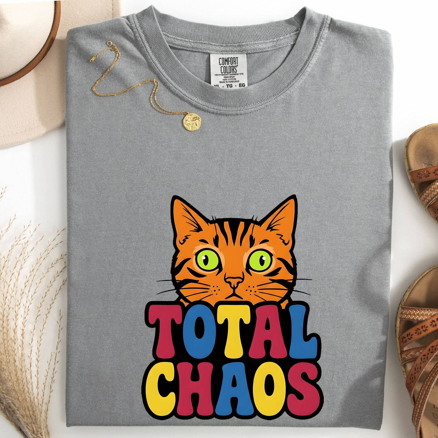 Ginger Cat Shirt for Women – Whimsical Sarcastic Bold Orange Cartoon Graphic Tee