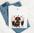 Dachshund Shirt for Women – Ink Wash Watercolor Coffee Float Wiener Dog Graphic Tee