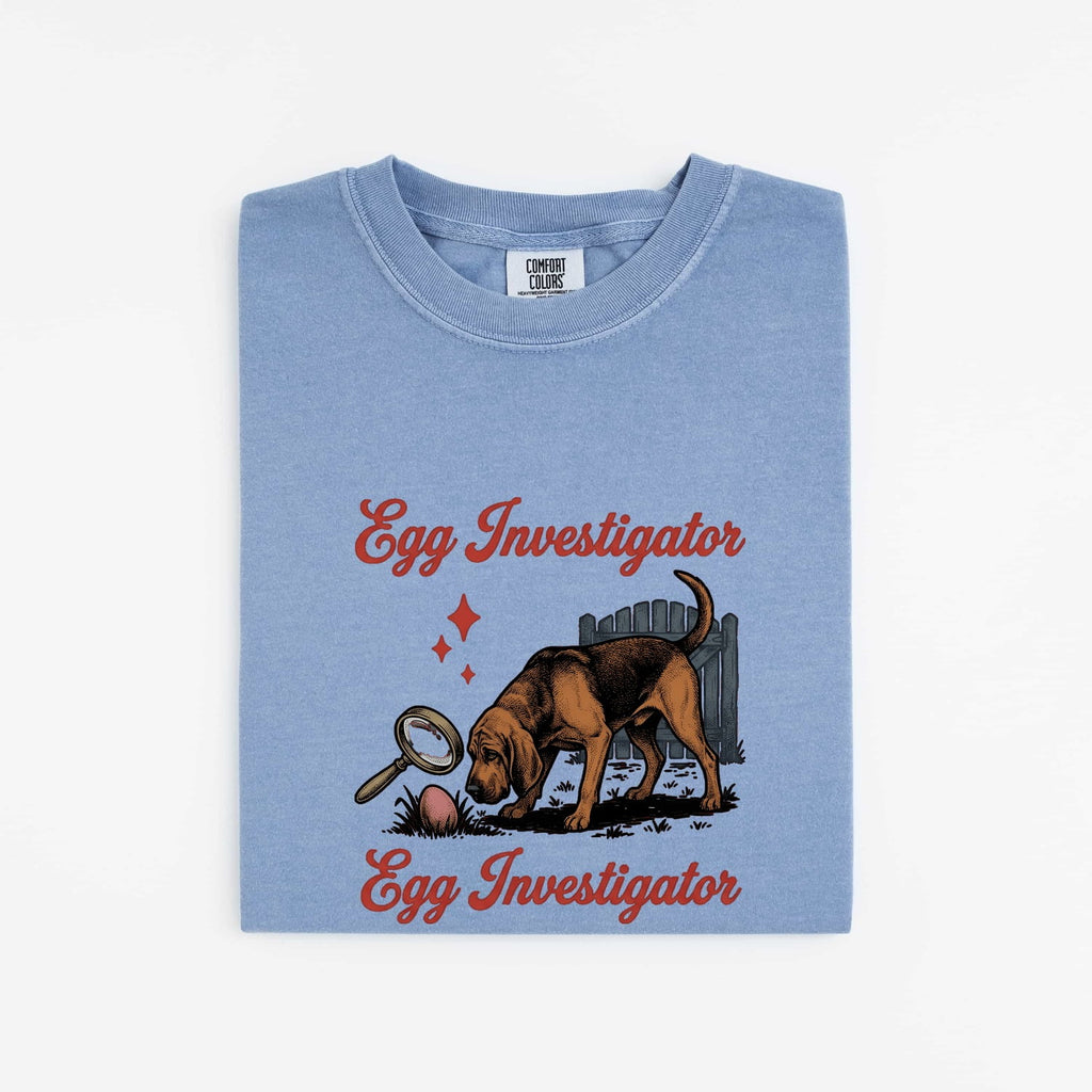 Easter Bloodhound Shirt for Women – Classic Outline Magnifier Hound Graphic Tee