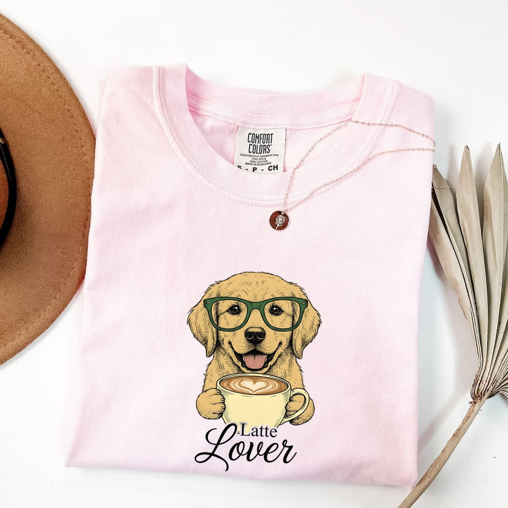 Dog Coffee Mug Shirt for Women – Funny Old School Eye Glasses Canine Graphic Tee