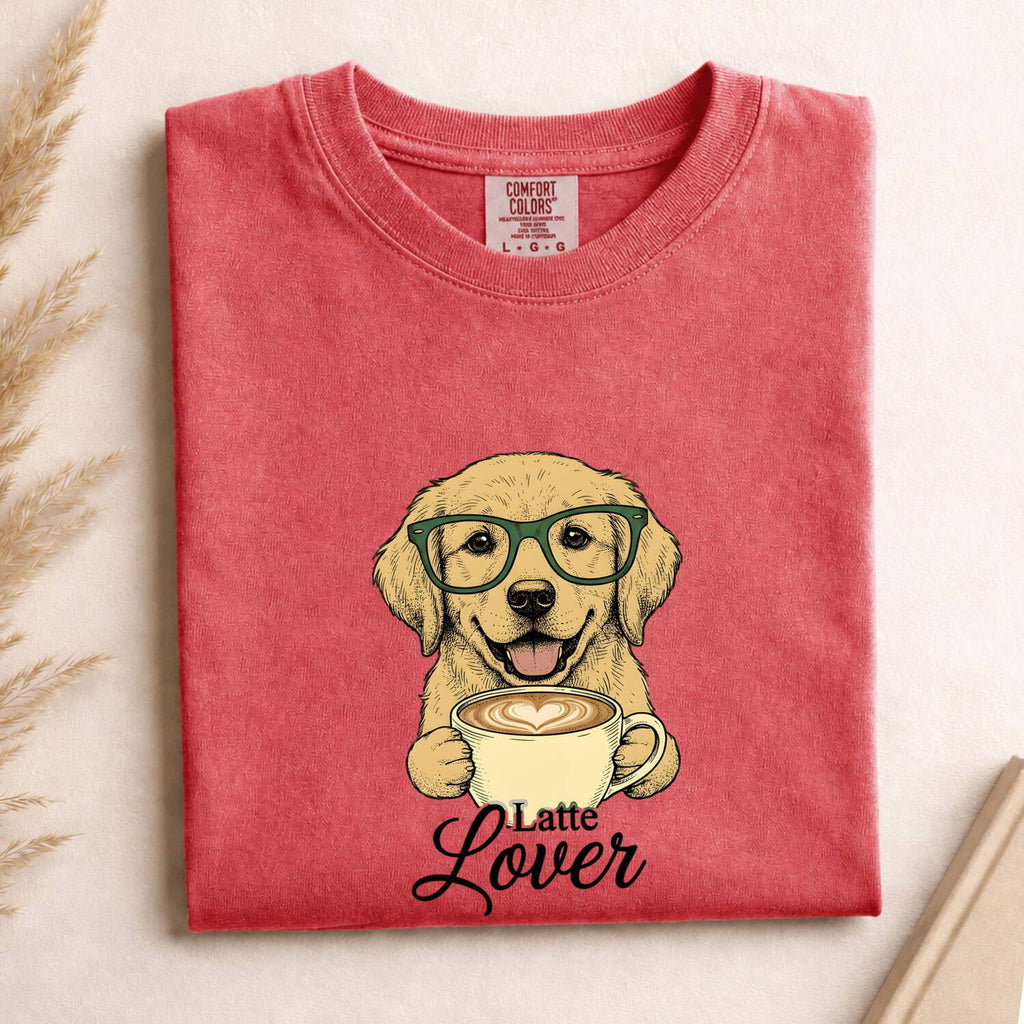 Dog Coffee Mug Shirt for Women – Funny Old School Eye Glasses Canine Graphic Tee