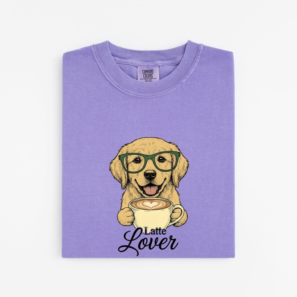 Dog Coffee Mug Shirt for Women – Funny Old School Eye Glasses Canine Graphic Tee
