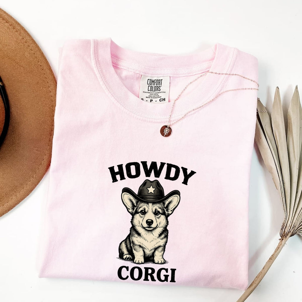 Corgi Cowboy Shirt for Women – Hand Drawn Rodeo Pembroke Welsh Cartoon Graphic Tee