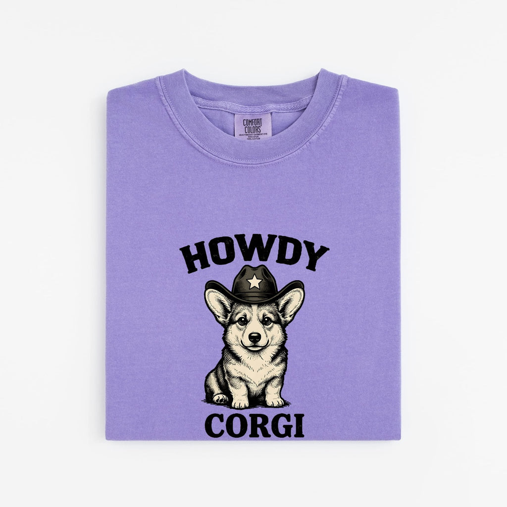 Corgi Cowboy Shirt for Women – Hand Drawn Rodeo Pembroke Welsh Cartoon Graphic Tee