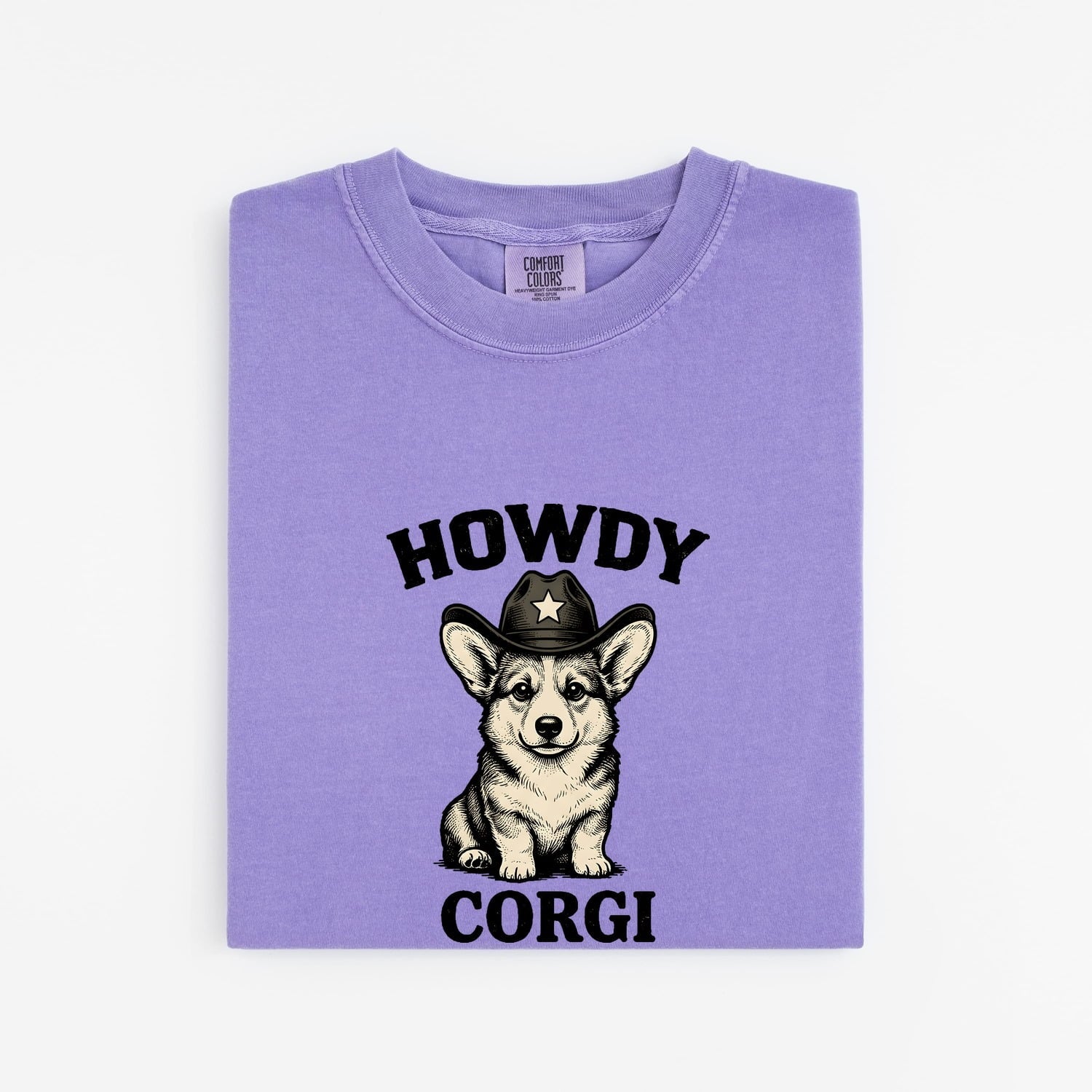 Corgi Cowboy Shirt for Women – Hand Drawn Rodeo Pembroke Welsh Cartoon Graphic Tee