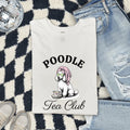 Poodle Shirt for Women – Retro Sketch Coffee Tea Cup Puppy Graphic Tee