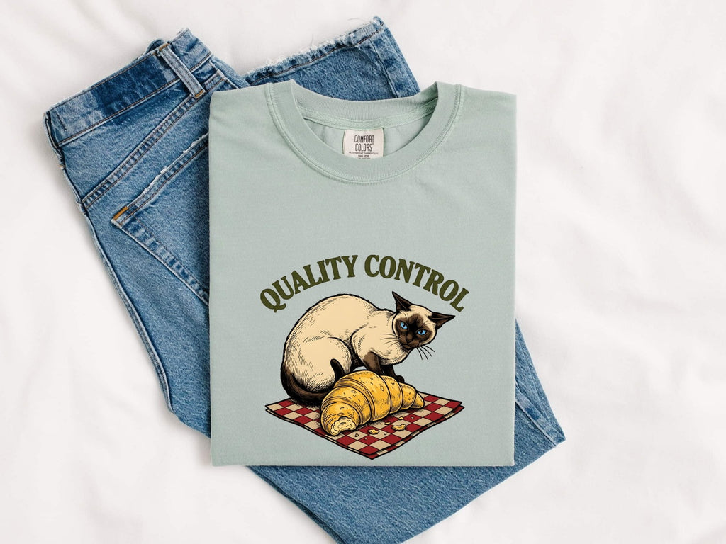 Siamese Cat Shirt for Women – Retro Vintage Pastry Sketch Food Kitty Graphic Tee
