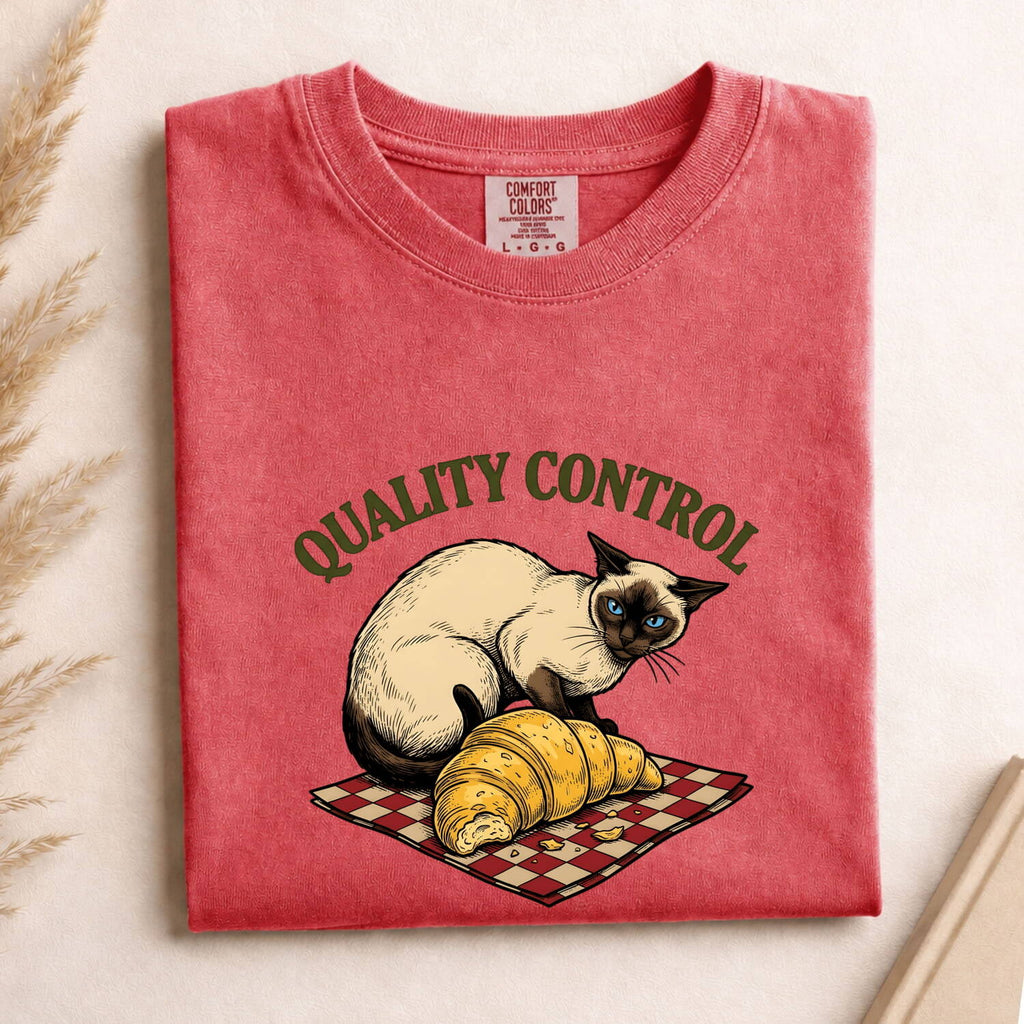 Siamese Cat Shirt for Women – Retro Vintage Pastry Sketch Food Kitty Graphic Tee