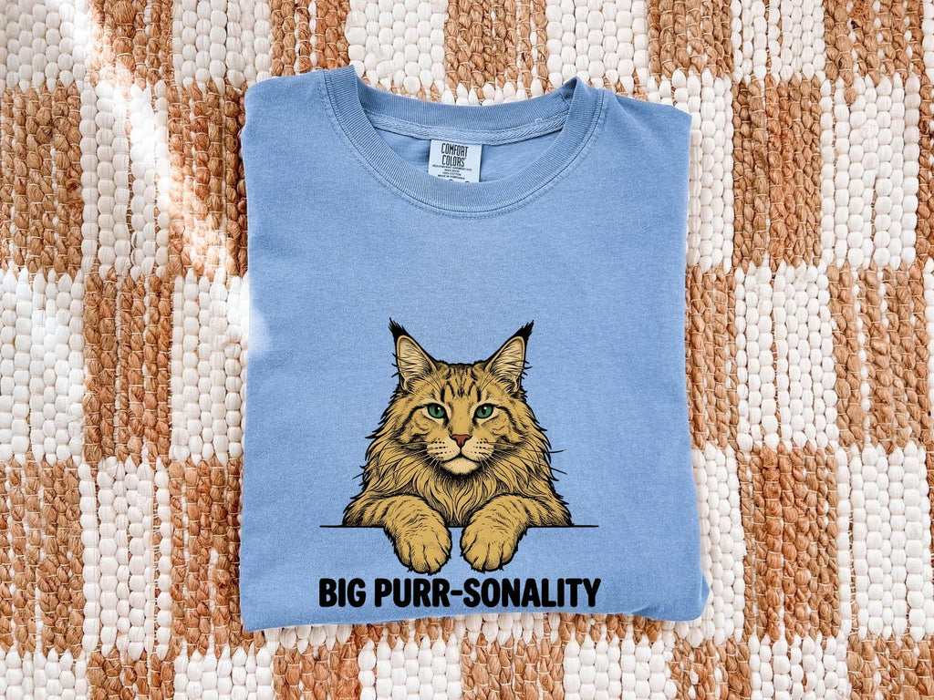 Maine Coon Shirt for Women – Retro Sketch Emerald Eyes Kitten Drawing Graphic Tee
