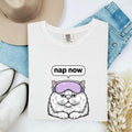 Persian Cat Shirt for Women – Funny Chibi Cartoon Eye Mask Sketch Graphic Tee