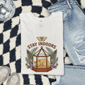 Napping Kitten Shirt for Women – Boho Retro Glass Garden Nature Graphic Tee