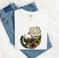 Cat Flower Head Shirt for Women – Tribal Floral Classic Garden Kitty Graphic Tee