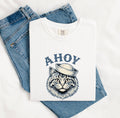 Sailor Cat Shirt for Women – Vintage Nautical Hand Drawn Maritime Hat Graphic Tee