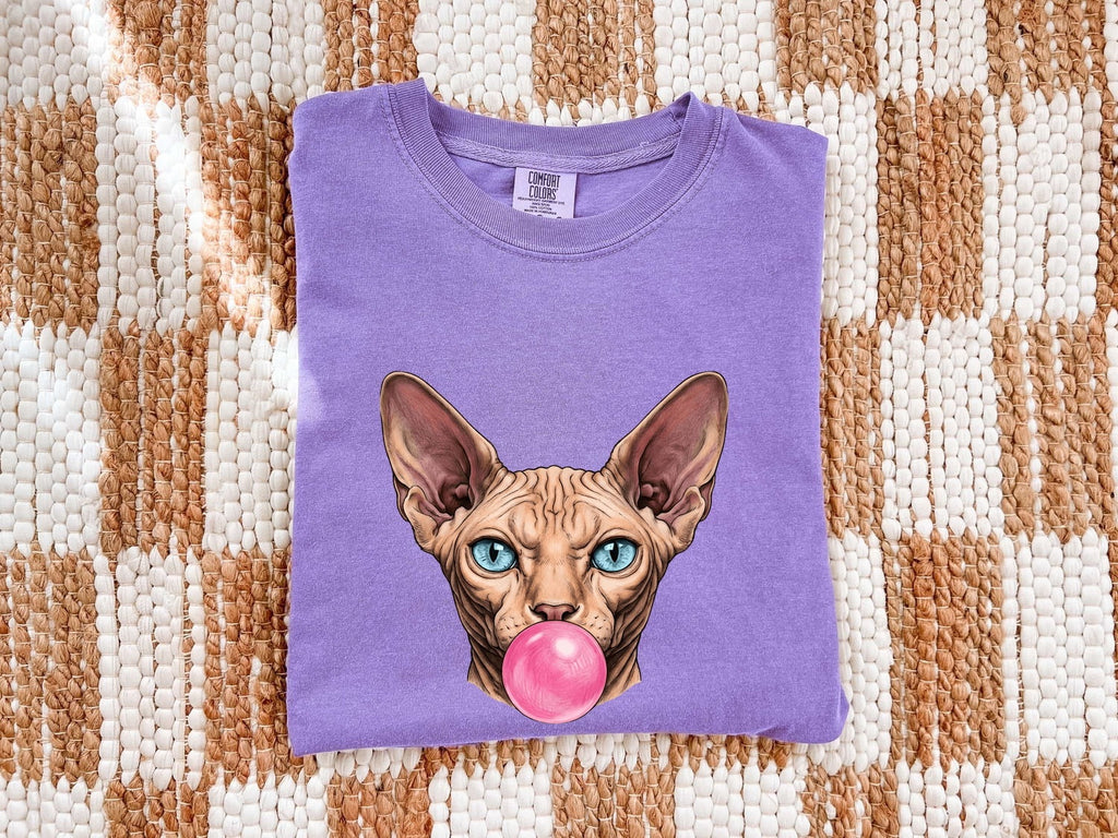 Sphynx Cat Shirt for Women – Funny Photo Realistic Hairless Doodle Gum Graphic Tee