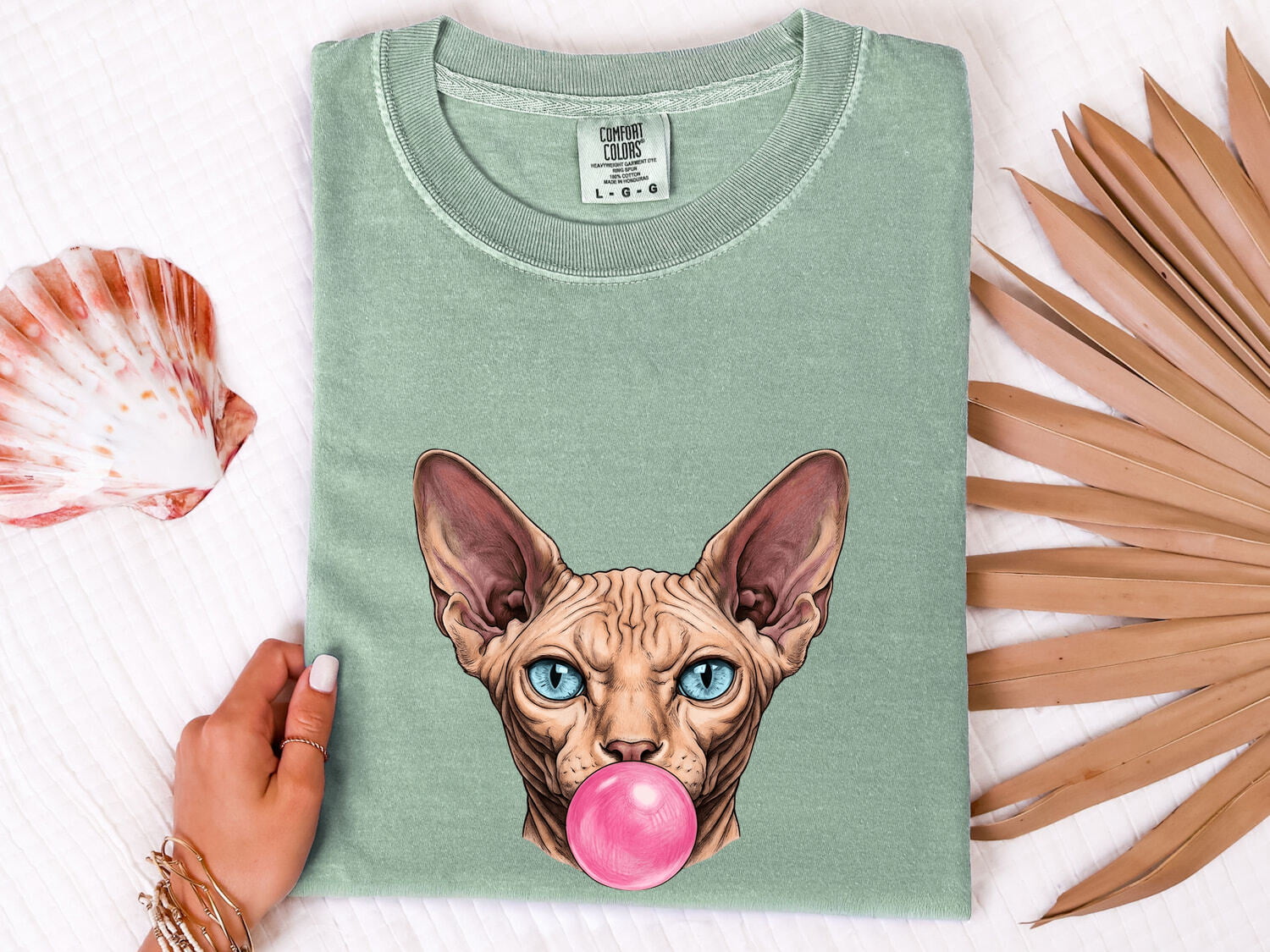 Sphynx Cat Shirt for Women – Funny Photo Realistic Hairless Doodle Gum Graphic Tee