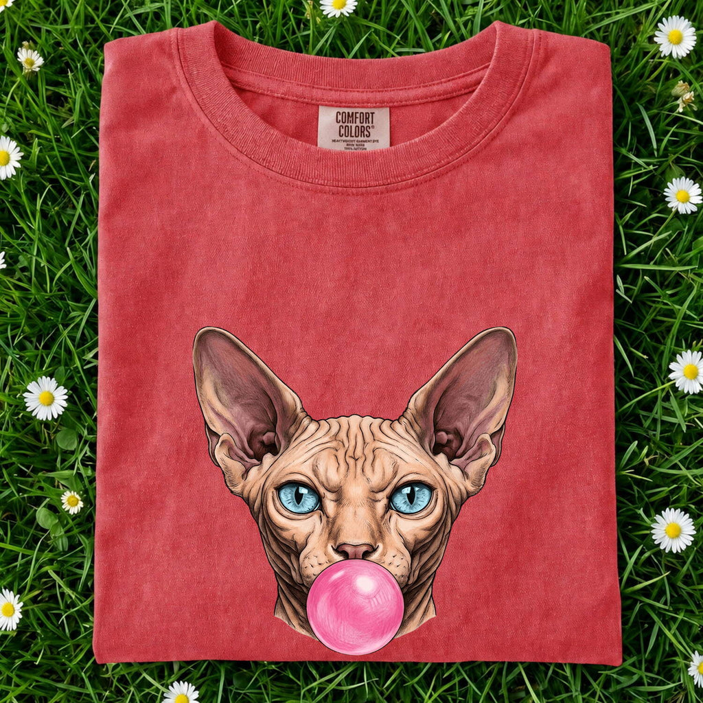 Sphynx Cat Shirt for Women – Funny Photo Realistic Hairless Doodle Gum Graphic Tee