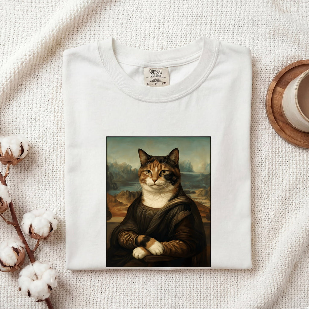 Tuxedo Cat Shirt for Women – Renaissance Vintage Landscape Classic Art Graphic Tee