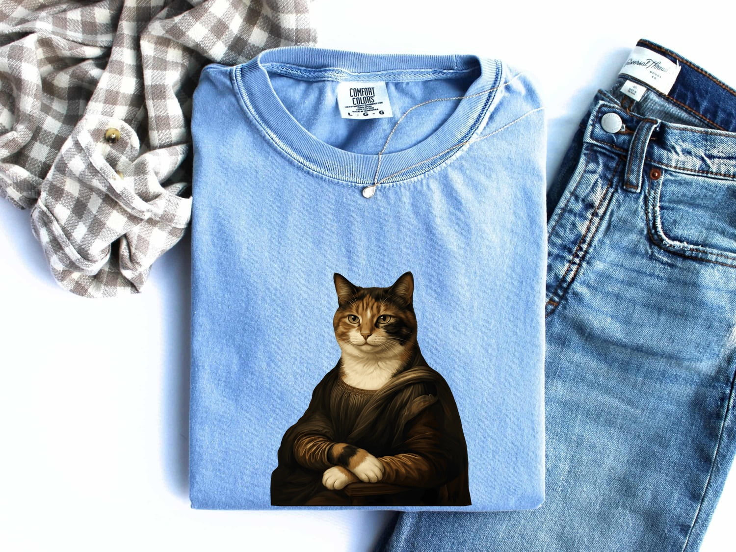 Tuxedo Cat Shirt for Women – Renaissance Vintage Landscape Classic Art Graphic Tee