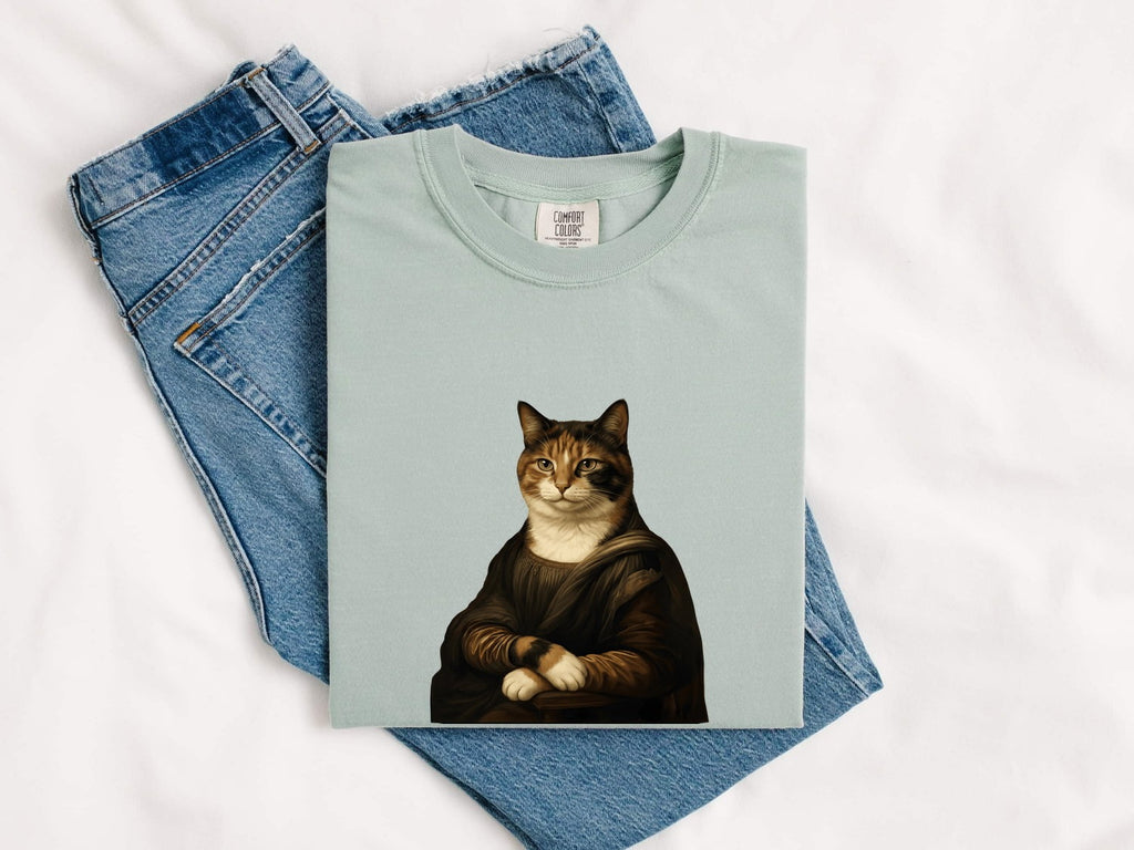 Tuxedo Cat Shirt for Women – Renaissance Vintage Landscape Classic Art Graphic Tee