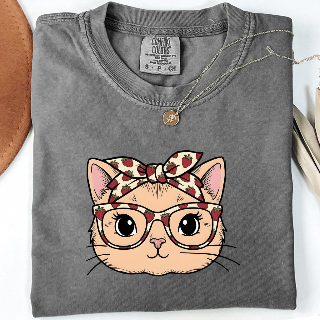 Easter Cat Shirt for Women – Cute Hand Drawn Illustrated Kitten Face Graphic Tee