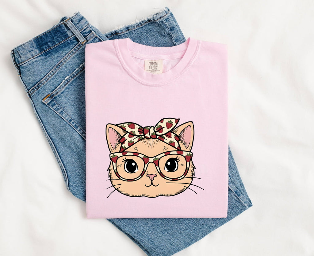 Easter Cat Shirt for Women – Cute Hand Drawn Illustrated Kitten Face Graphic Tee