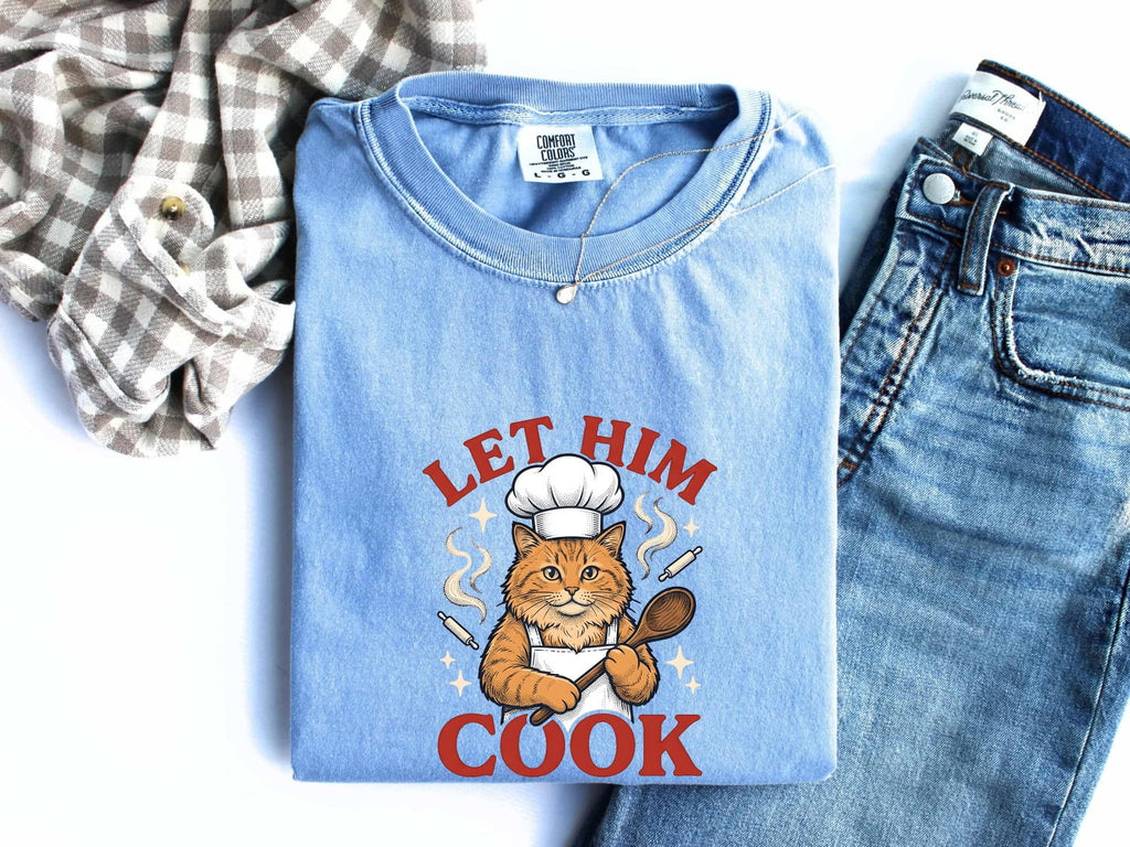 Kitchen Cat Shirt for Women – Retro Vintage Cooking Spoon Sketch Graphic Tee
