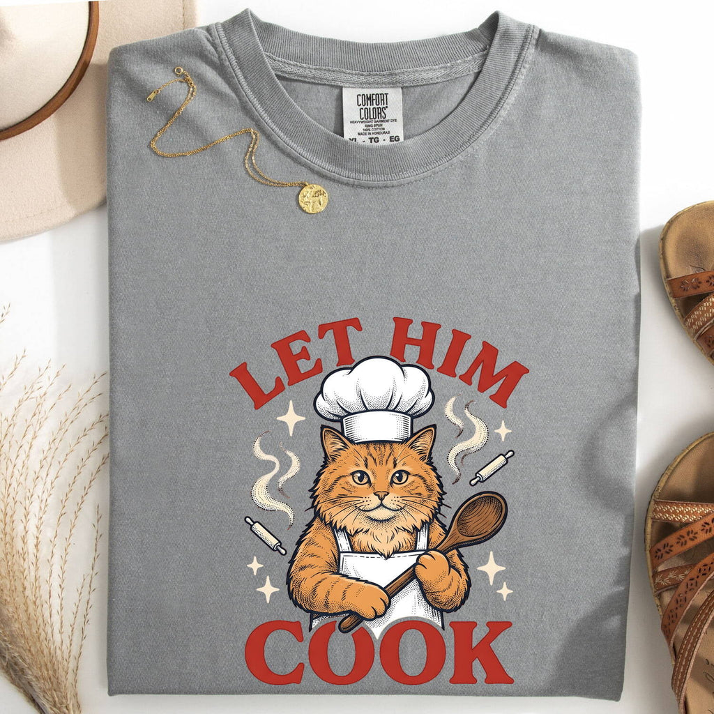 Kitchen Cat Shirt for Women – Retro Vintage Cooking Spoon Sketch Graphic Tee