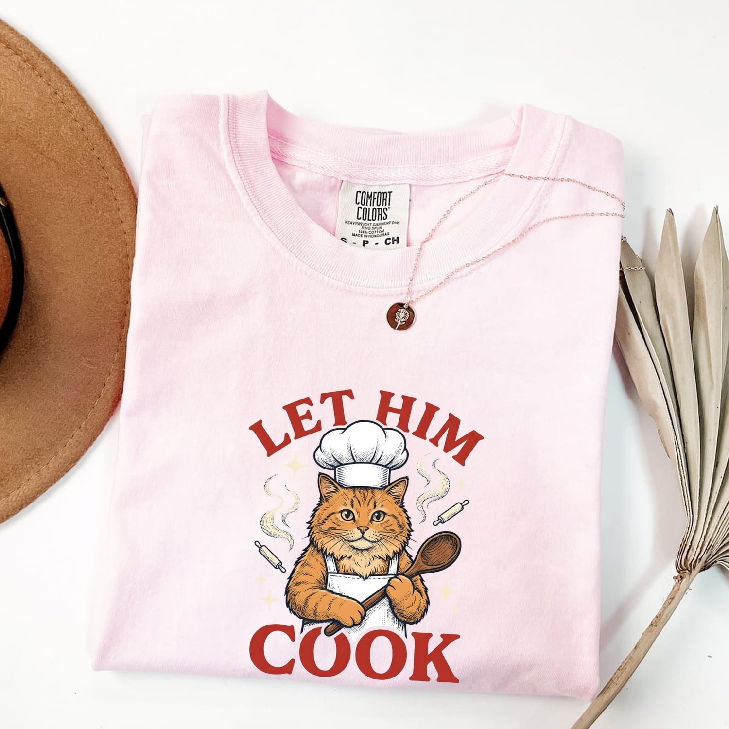 Kitchen Cat Shirt for Women – Retro Vintage Cooking Spoon Sketch Graphic Tee