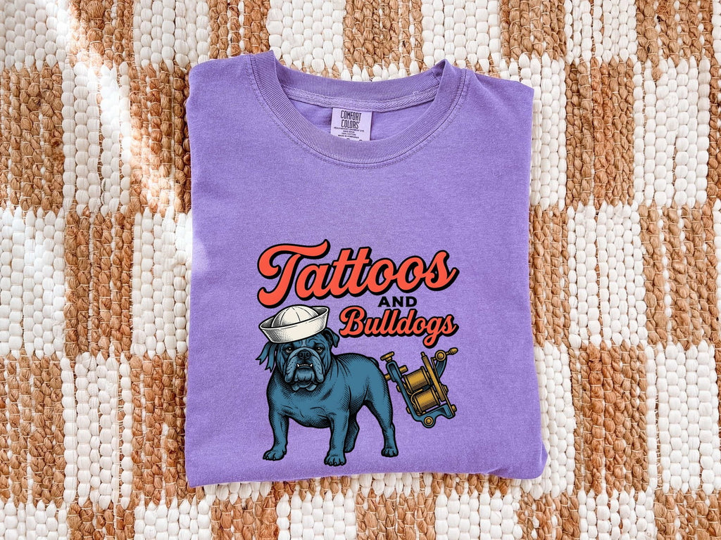 Bulldog Sailor Shirt for Women – Vintage Retro Tattoo Machine Dog Graphic Tee