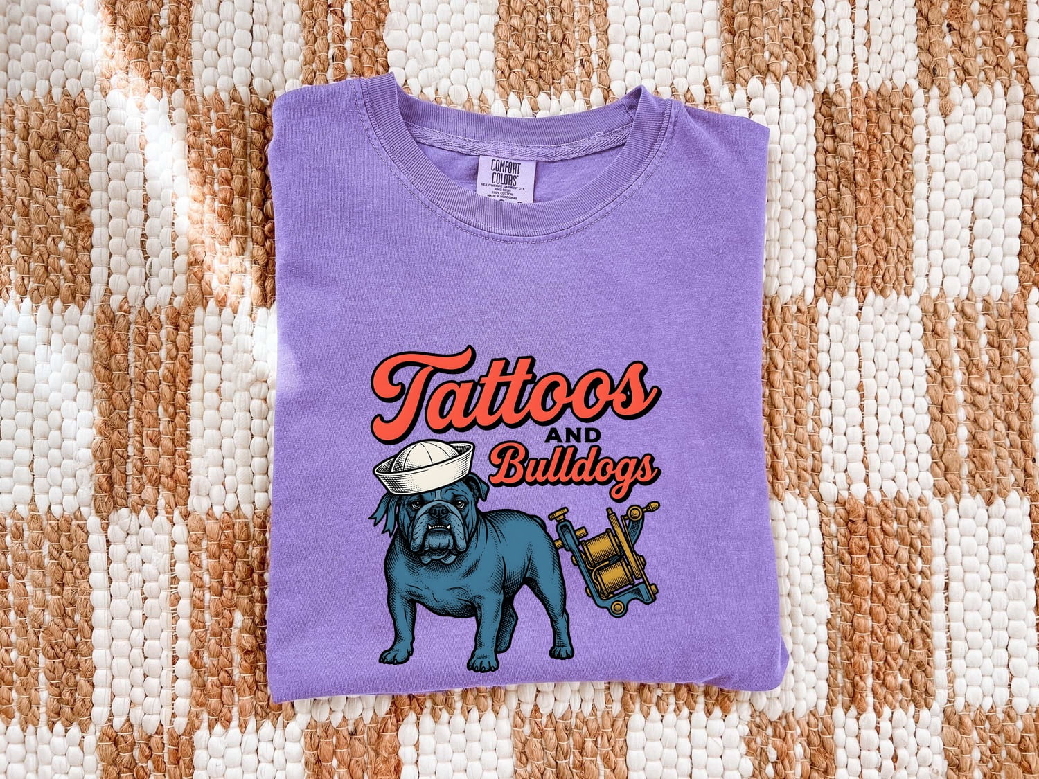 Bulldog Sailor Shirt for Women – Vintage Retro Tattoo Machine Dog Graphic Tee