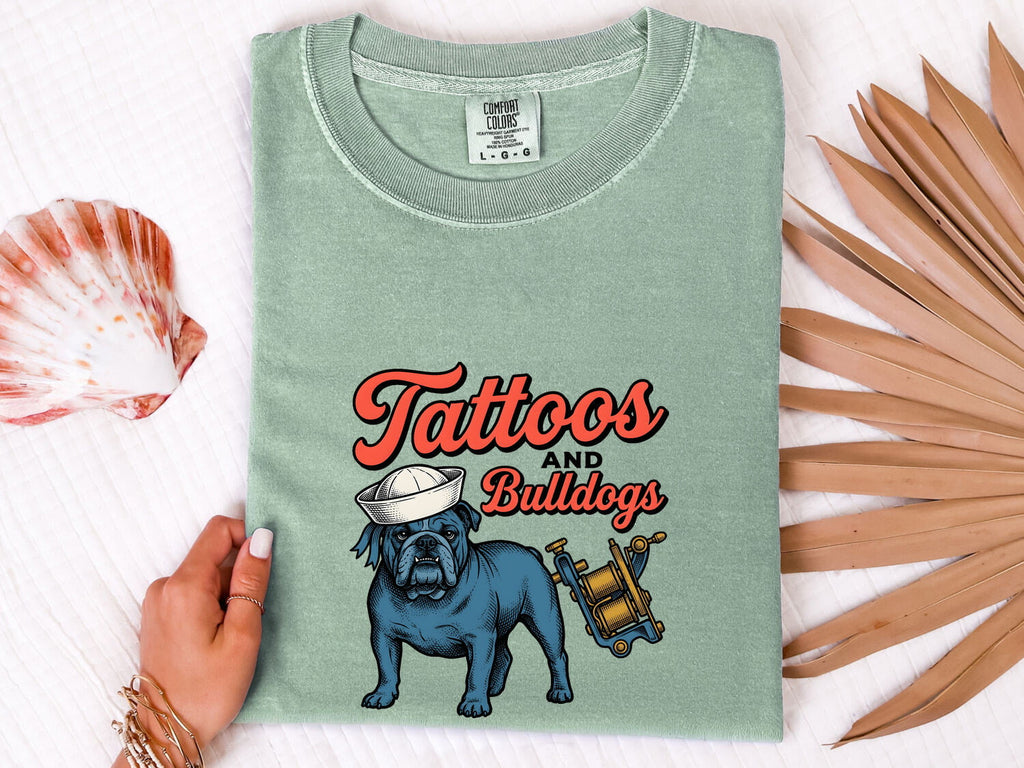 Bulldog Sailor Shirt for Women – Vintage Retro Tattoo Machine Dog Graphic Tee