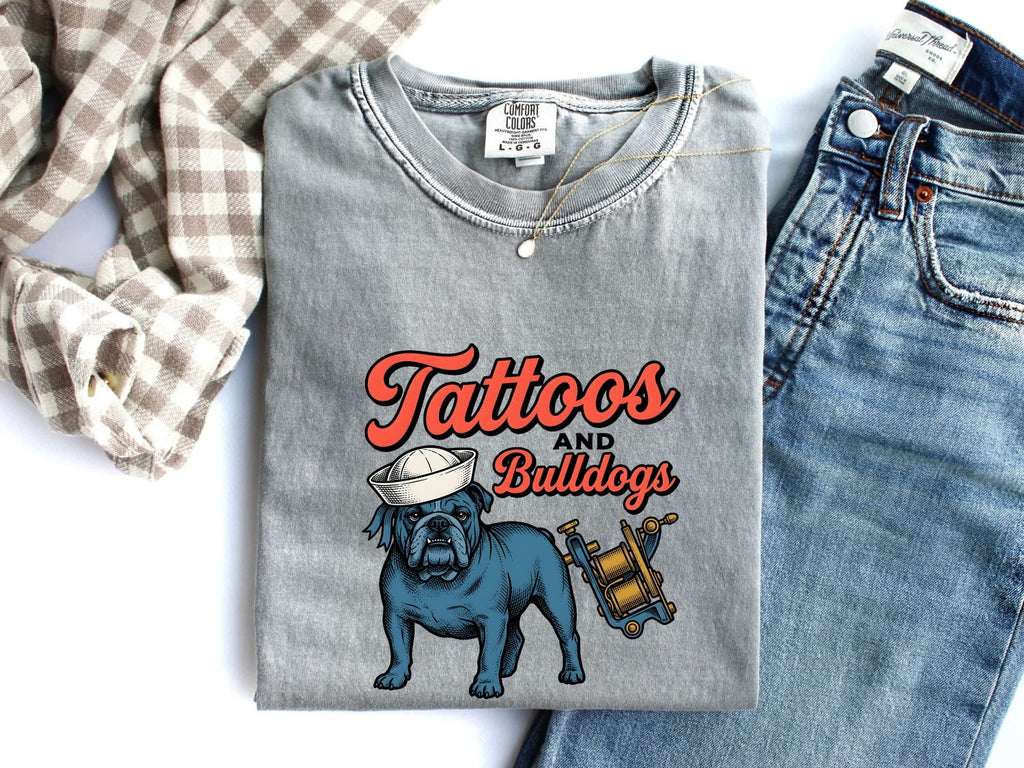 Bulldog Sailor Shirt for Women – Vintage Retro Tattoo Machine Dog Graphic Tee