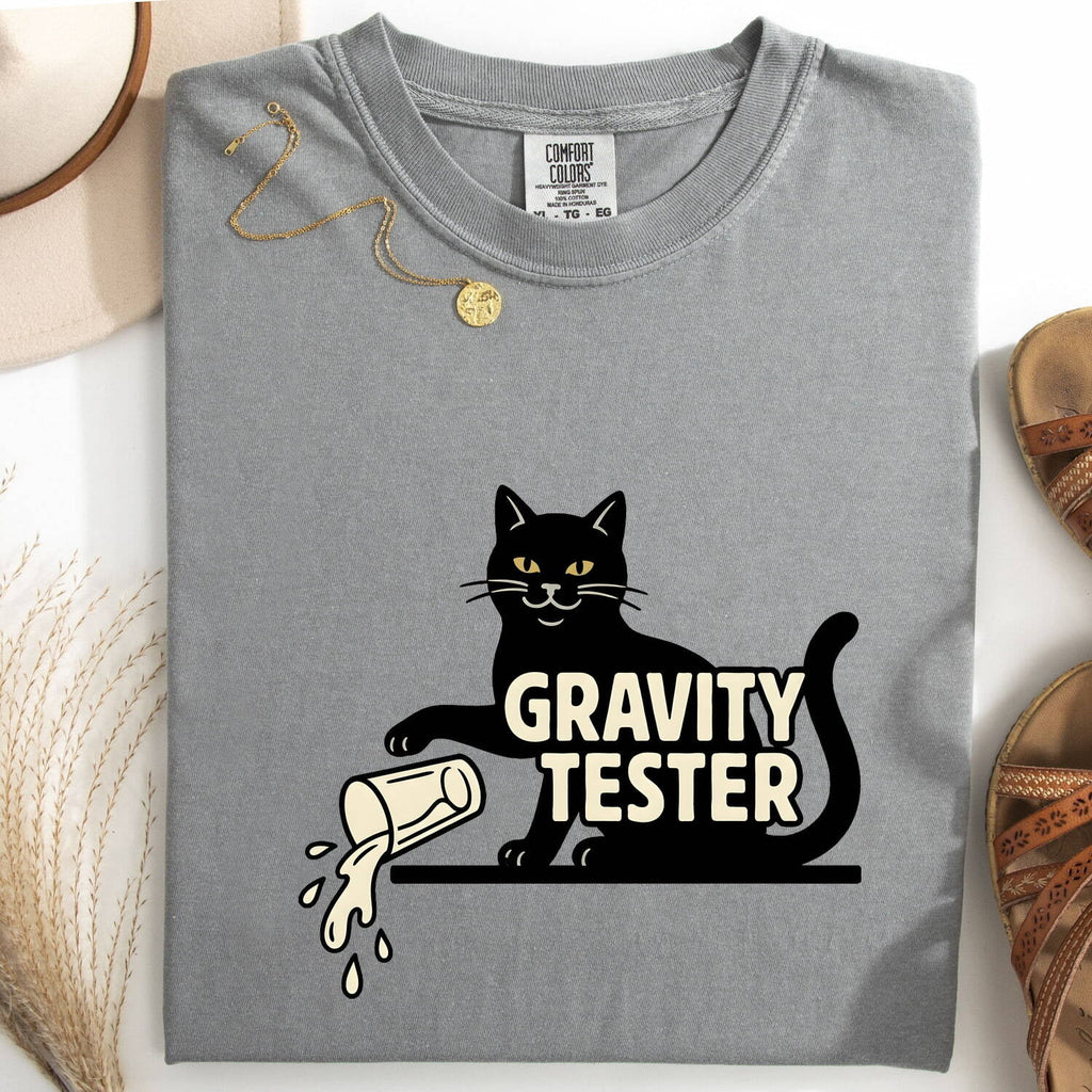 Midnight Cat Shirt for Women – Funny Parody Cartoon Knocked Over Glass Graphic Tee