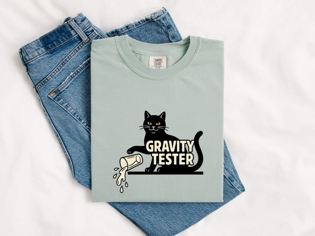 Midnight Cat Shirt for Women – Funny Parody Cartoon Knocked Over Glass Graphic Tee
