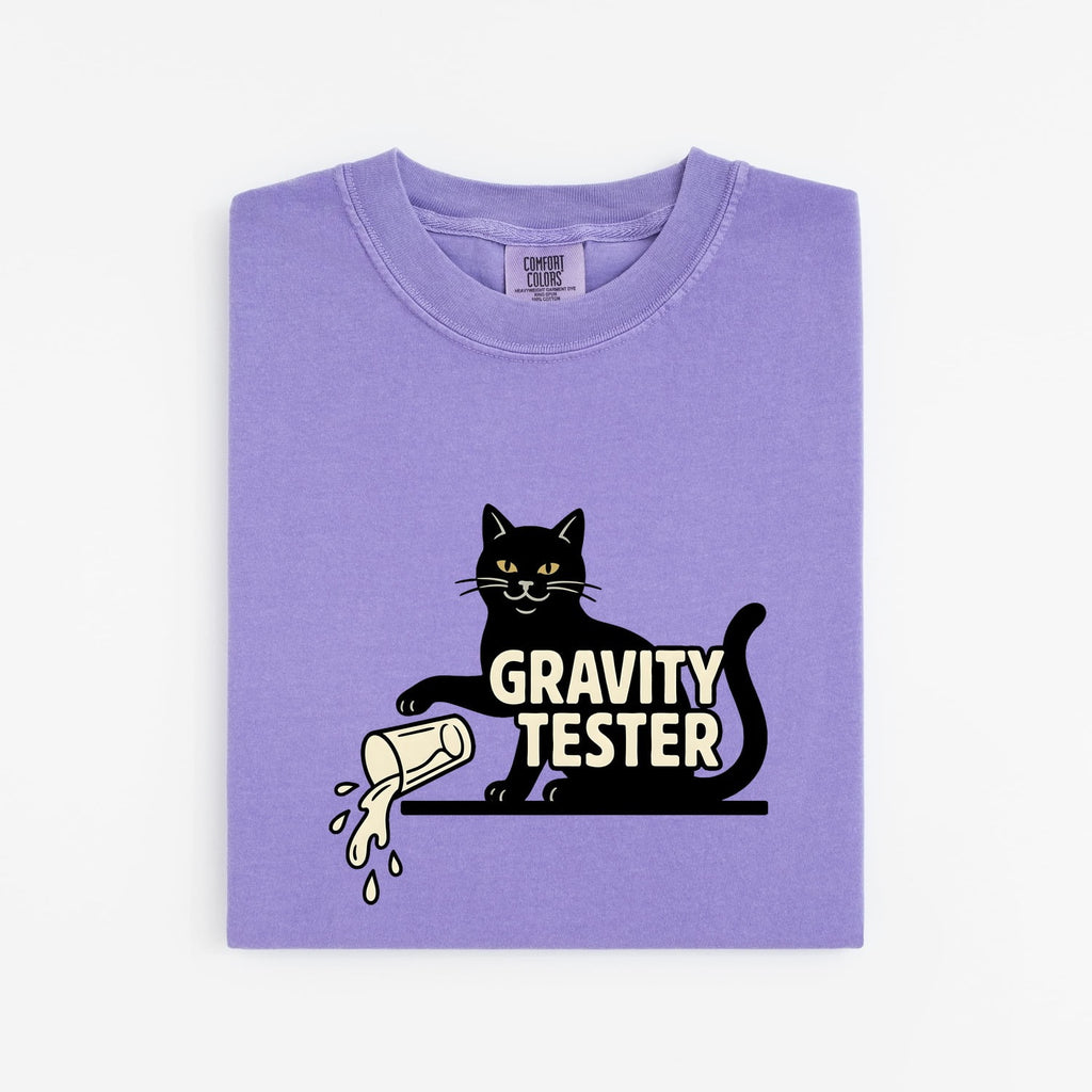 Midnight Cat Shirt for Women – Funny Parody Cartoon Knocked Over Glass Graphic Tee