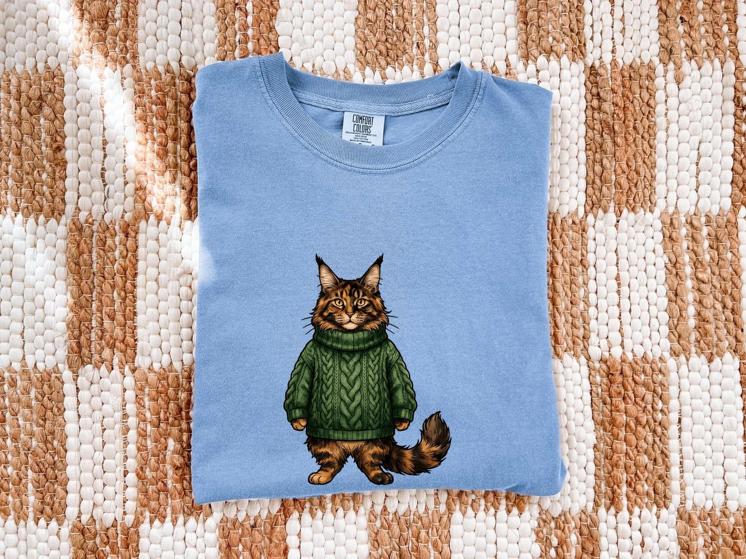 Maine Coon Shirt for Women – Retro Sketch Pullover Kitten Graphic Tee