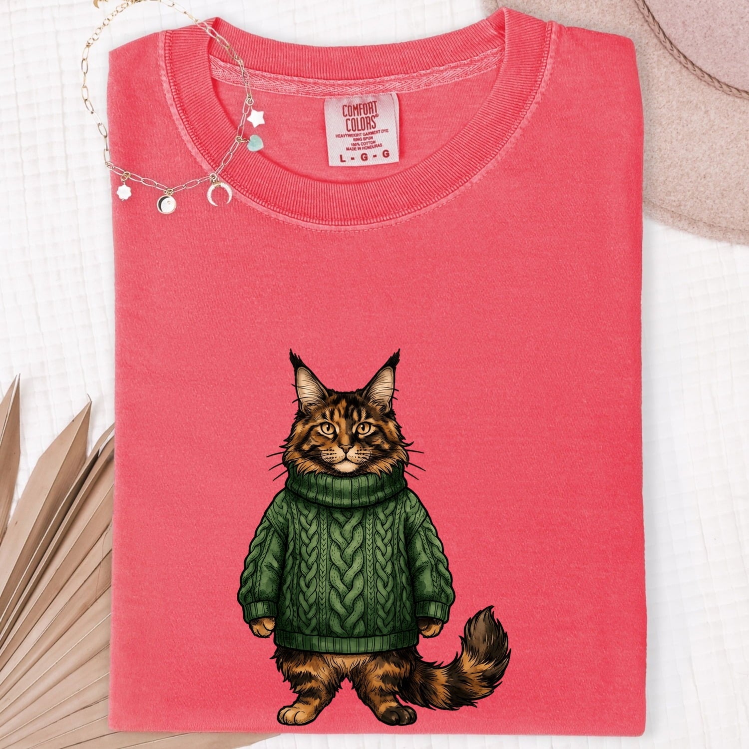Maine Coon Shirt for Women – Retro Sketch Pullover Kitten Graphic Tee